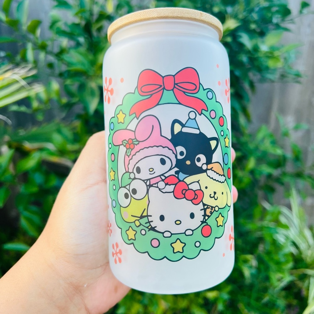 Hello Kitty and Friends Christmas Glass Cup